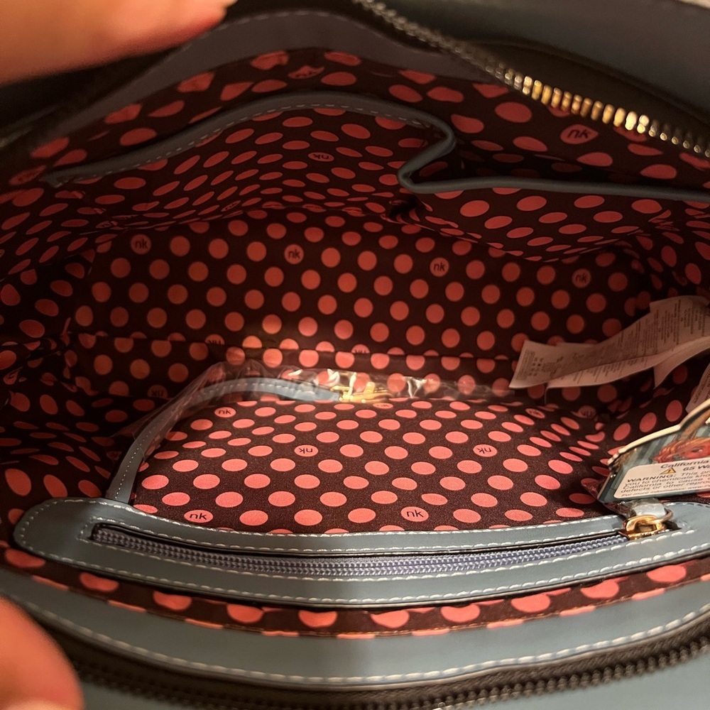 Nikky by Necole Lee Woman Graphic Print Tote Bag and wristlet in Teal & Coral - Picture 5 of 6